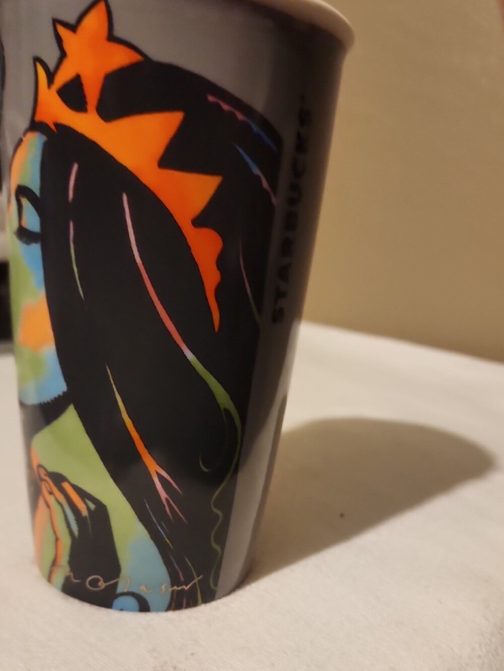 Starbucks Ceramic Tumbler with Multicolor Pop Art Face - Picture 9 of 11